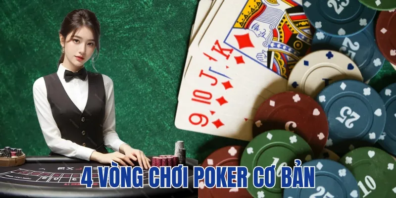 4 vòng chơi cơ bản trong game Poker Kubet